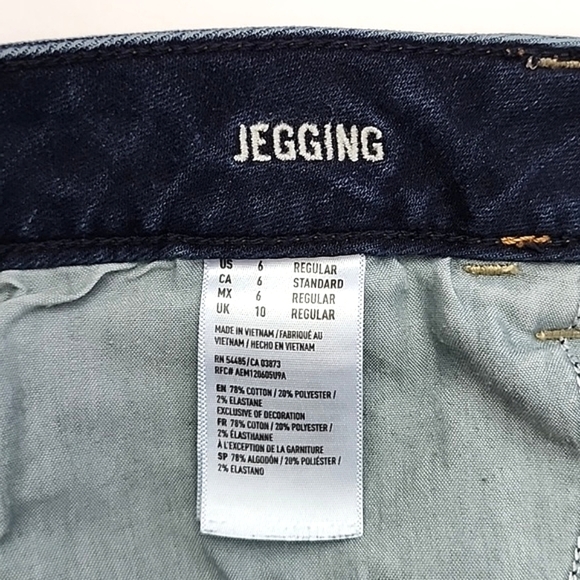 American Eagle Women's Denim Super Stretch Dark Blue Jeans Jegging Size 6 Reg - Picture 8 of 11